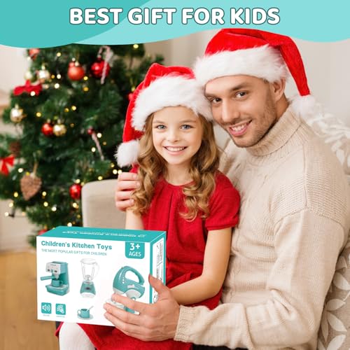 IGUGI Accesorios Cocina Juguetes,Electrodomesticos Cocina Juguetes,Conjunto de Utensilios de Cocina Infantil,Cafetera Batidora Tostadora con Luces y Sonidos Realistas,Juego de Roles para Niños Niñas - imagen 7
