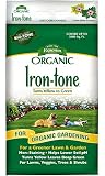 Espoma Organic Iron-Tone 3-0-3 Organic Fertilizer and Plant Food to Help Correct Iron Deficiency (Chlorosis). 20 lb. Bag. Turns Yellow to Green, Non Staining Iron