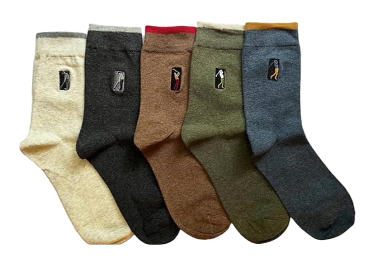 Chaussettes de golf en coton brodé Pickin' Bogeys, finitions haut de gamme coloris bleu vert