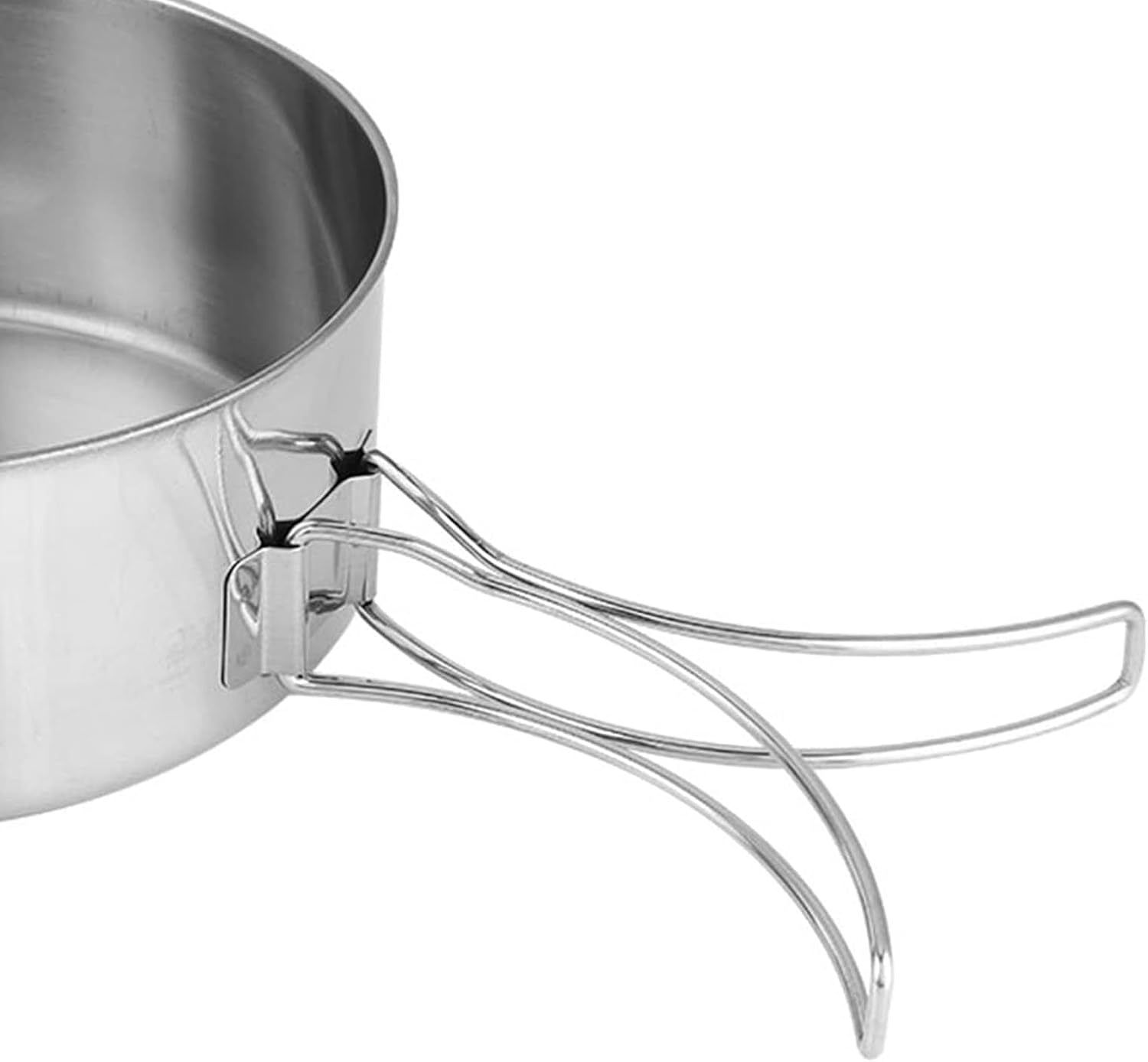 Camping Cookware Set, 8 PCS Compact Stainless Steel Cooking Mess Kit Includes Camping Pots Pans Cups Plates with Storage Bag for BBQ Hiking Picnic