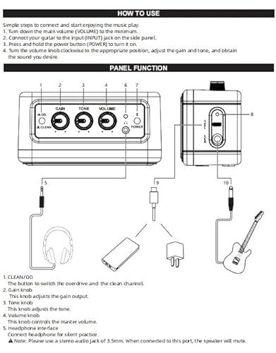 Aroma-AG-04 Alto-falante Portátil Mini Amplificador, Áudio Bluetooth, Acessórios Guitarra Elétrica,
