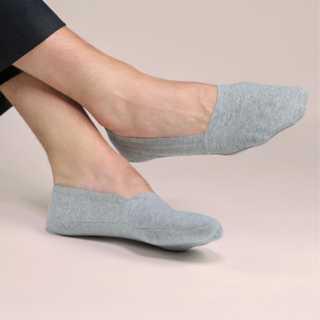 SOKA One :Les chaussettes invisibles qui tiennent en place Hommes Femmes - 5 Paires Coton Élastique 38-44 - Chaussettes Courtes Respirantes Antidérapantes pour Mocassins et Baskets