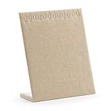 VNFEI Necklace Jewelry Display Stand Shelf Showcase Pendant Holder,9.8x7.9 inches(11 Hooks Linen)
