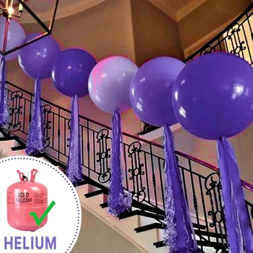 Image of PartyWoo Dark Purple Balloons 20pcs 18 Inch Royal Purple Latex Helium Balloons for Birthday Baby Shower Graduation Anniversary Bachelorette Princess Butterfly Themed Party Decorations Purple-Y16