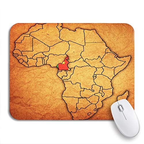 Tapis De Souris Le Cameroun Africain sur Une Carte Politique Vintage De L'Afrique Tapis De Souris Carré Glissement Facile Tapis Souris, pour Maison, Jeux, 25 x 30cm