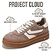 Project Cloud Platform Sneakers for Women Footwear - Memory Foam Insole Womens Shoes, Lightweight and Non-Slip Sole Lace Up Fashion Sneakers for Women 2026 (Volley, TAUPMULT,9) Taupe Multi
