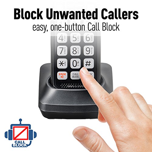 Panasonic Cordless Phone System With Answering Machine, One-Touch Call Block, Enhanced Noise Reduction, Talking Caller Id And Intercom Voice Paging - 3 Handsets - Kx-Tgf543B (Black) #TOP2