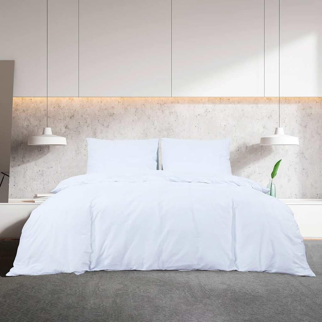 Generico Set Copripiumino Bianco 260x240 cm in Cotone,Biancheria,Lenzuola e Coperte,Copripiumini-136164