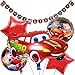 Miotlsy Set de Decoraciones de Fiesta de cumpleaños de Race Car Banner, Globos de Aluminio para Auto ,Niños Suministros de Fiesta de cumpleaños de Racing