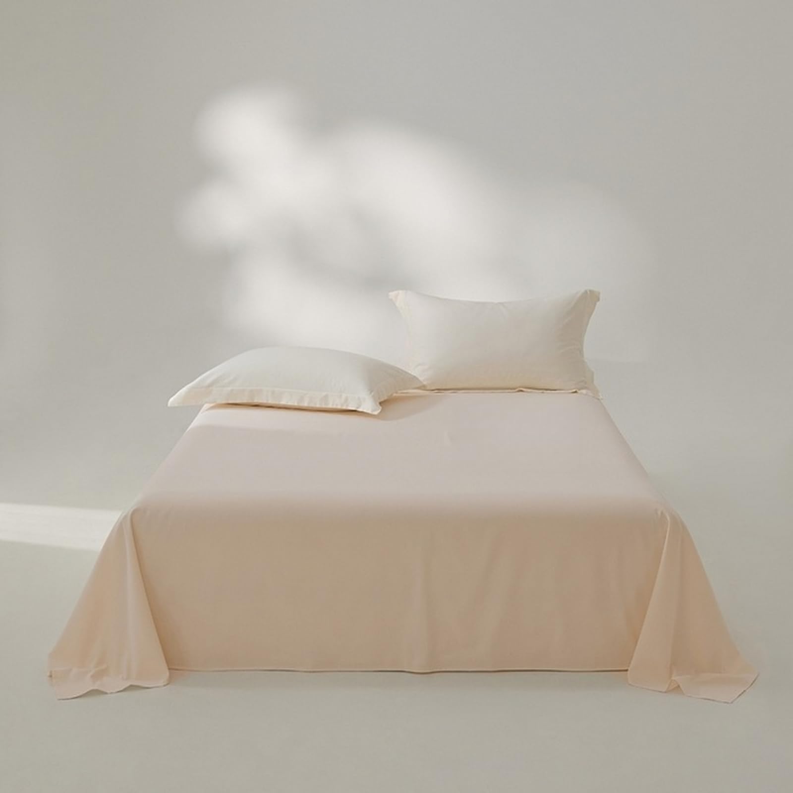 Bettlaken 200 x 245cm Betttuch ohne Gummizug Baumwolle Beige