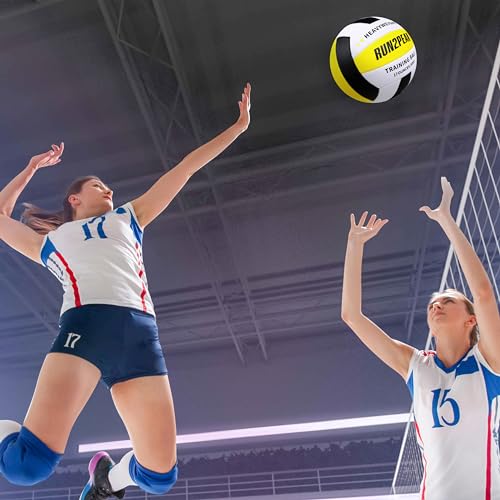 Image of RUN2PEAK Heavy Weight Volleyball Ball Official Size 5 Setter Training Volleyballs PU Practice Volley Balls for Indoor Rebounder Equipment Setters Weighted Volleyball Setting Trainer