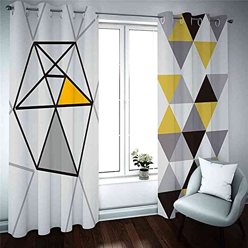 Rideau occultant à oeillets polyester jaune 264x160 cm