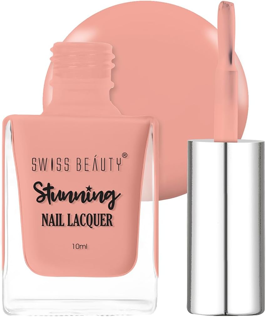 SWISS BEAUTY Stunning Matte Finish Nail Lacquer | Chip Resistant, Quick Drying Nail Paint | Highly Pigmented With High Shine Nail Polish | Shade - Beige Dream, 12ml