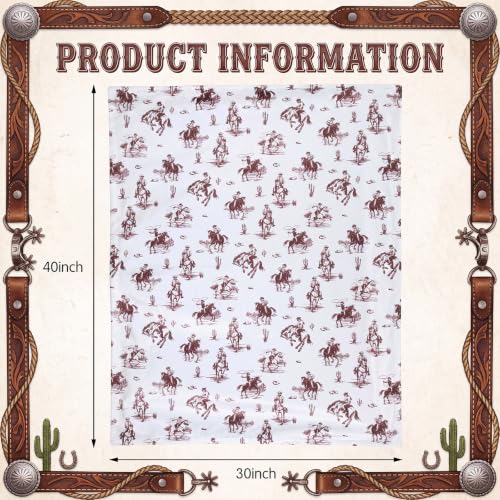 Image of Tegeme Brown Western Baby Blanket Cowboy Blankets Western Stuff for Newborn | 30 x 40 Inches Baby Receiving Soft Blankets for Boys Girls Warm Lightweight Nursery Western Stuff for Toddlers Son Daughter