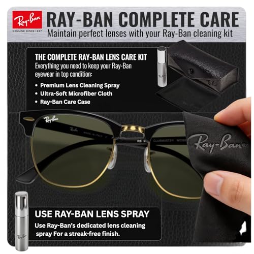 Image of Ray-Ban RB3016 CLUBMASTER CLASSIC Square Shaped Sunglasses for Men & Women with Official RAYBAN Eyewear Kit