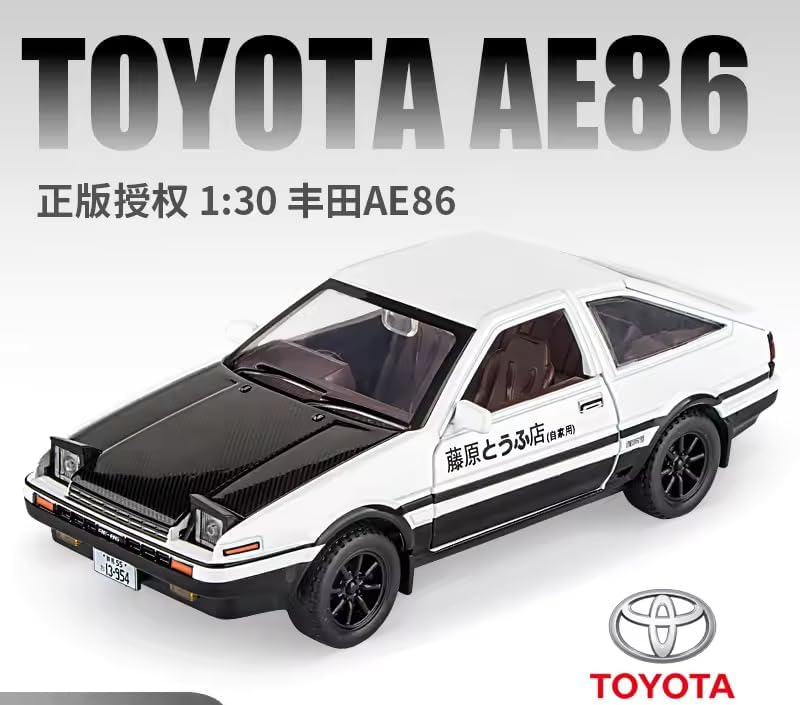 Image of Exclusive Alloy Metal Pull Back Die-Cast Car Diecast Metal Pullback Toy Car with Openable 6 Doors,Light Music Boys Gifts Toys (1:32 AE86-Multicolor)