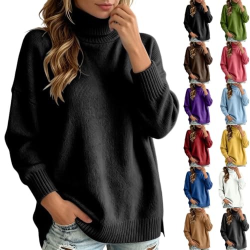Turtleneck Sweaters For Women Long Sleeve Casual Knit Pullover Top 2026 - image 1
