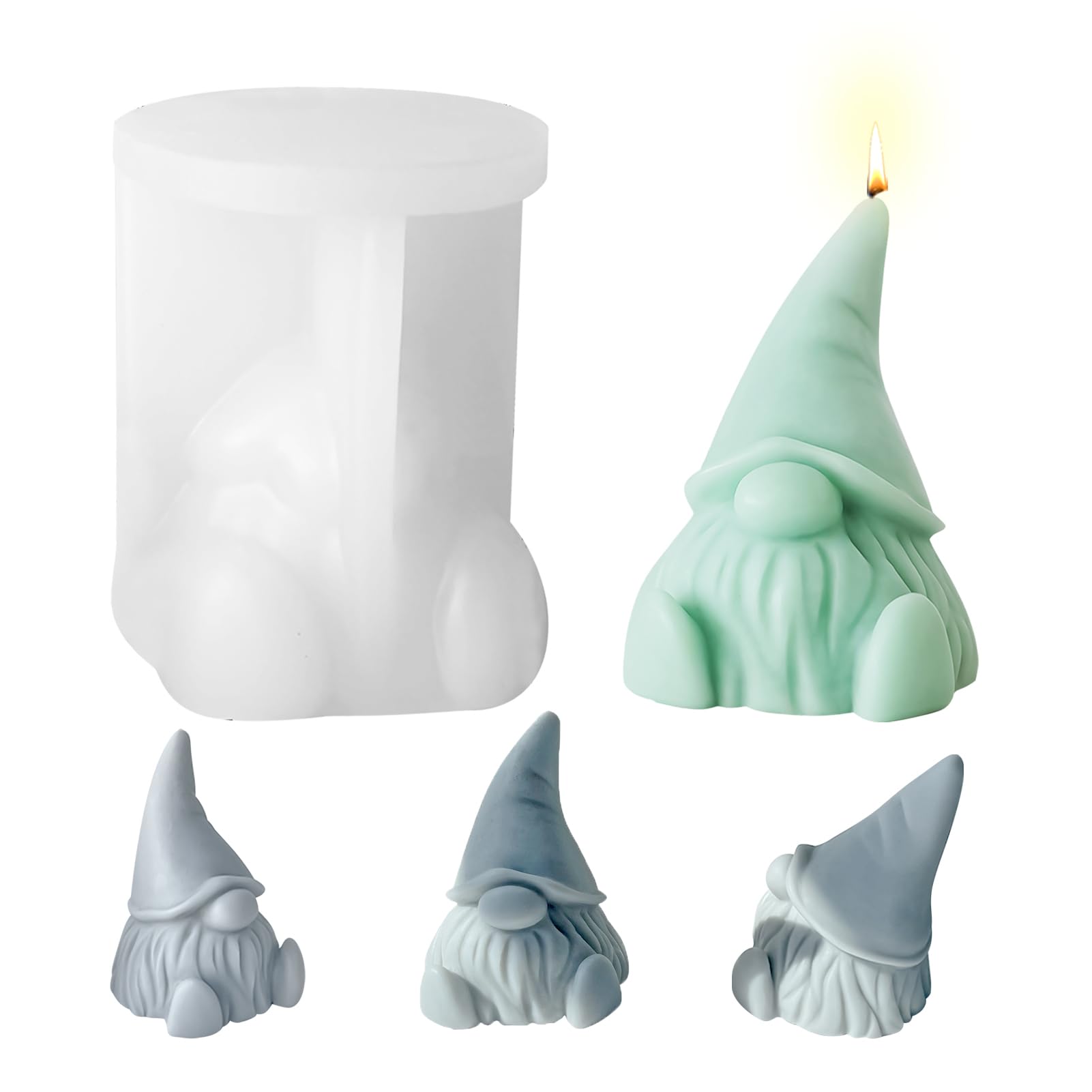 Lot De 2 Moules En Silicone 3D Noël - Père Noël/Lutin - Pour