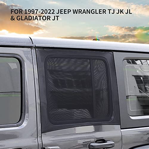 Parasol de malla para ventana de Jeep Wrangler contra calor y mosquitos en mascotas 7