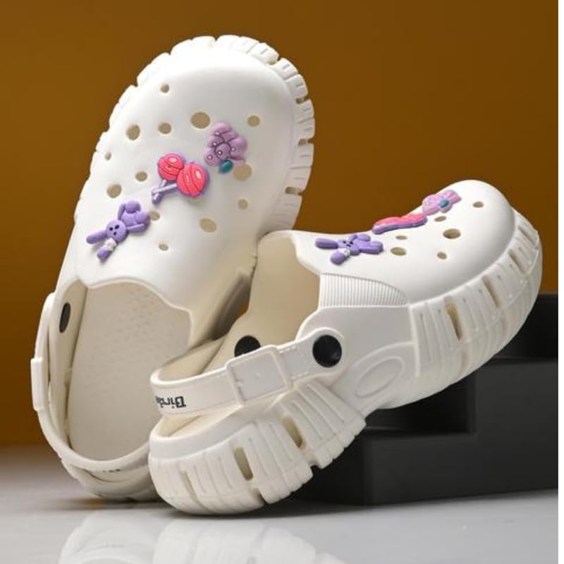 Image of Unisex Kids Clogs Soft Anti Skid Mules Sandals with Adjustable Back Strap Indoor & Outdoor Slipper for Boys & Girls Everyday Use Waterproof Jibbex Slides