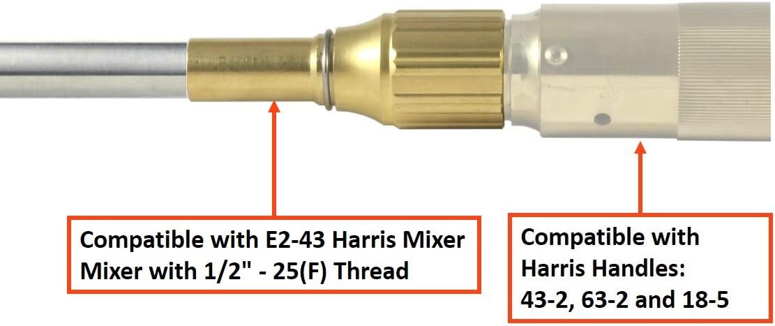 SÜA - Heating Tip Tube Model 2393 Compatible with Harris - 10-½" - 60° Angle - Threads: 1/2" - 25(M)