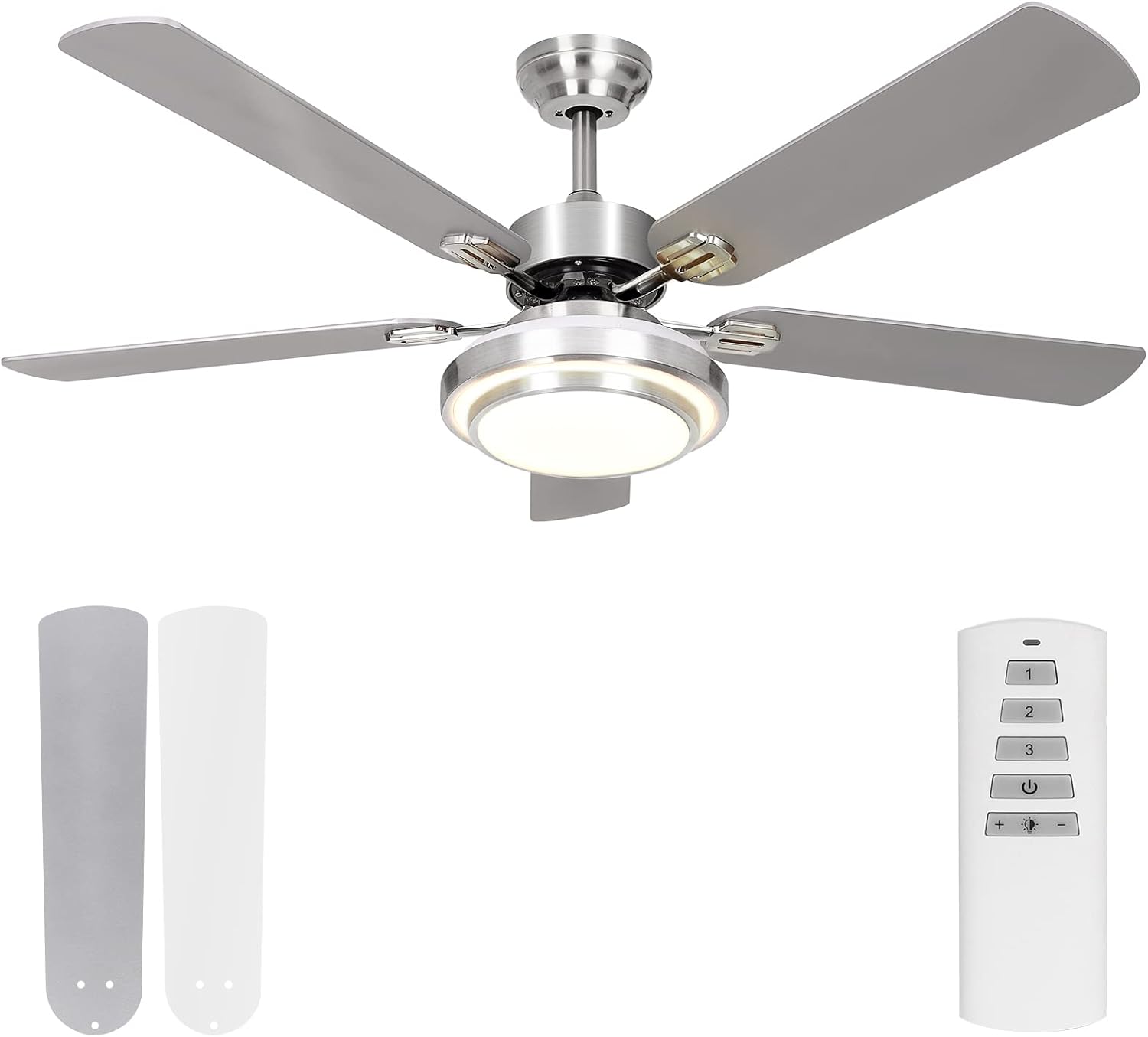 hykolity 52 Inch Ceiling Fans with Lights (Integrated LED) Remote