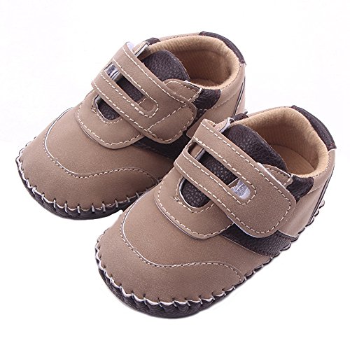 Lidiano Baby Boy Toddler Dull Polish Non Slip Rubber Sole Sneakers 0-18 Months (12-18 Months, Camel)