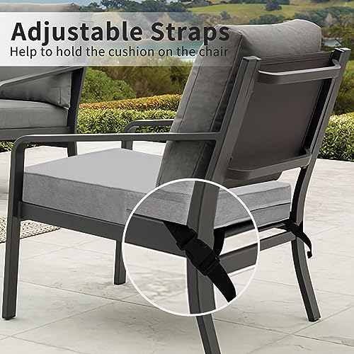 Easy-Going Patio Cushion Covers 22X22X4 Inch 4 Pack, Linen Look Outdoor Water Resistant Chair Seat Cushion Slipcover With Zipper For Outdoor Furniture thumb #4