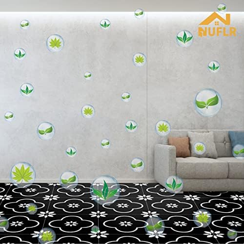 Vinyl Flooring Self Adhesive Floor Tile Peel and Stick on Floor Tiles for Bathroom Kitchen Black Waterproof 30X30cm 10 Pieces