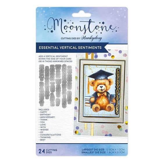 Matrices de découpe pierre de lune MSTONE992 Hunkydory pour calligraphie en métal