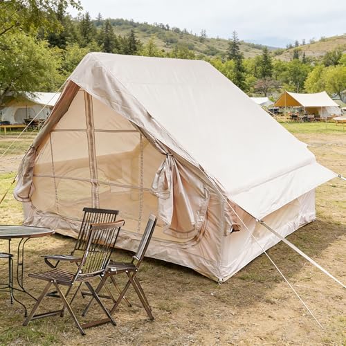 Carpa inflable para camping 4-6 personas beige miniatura 1