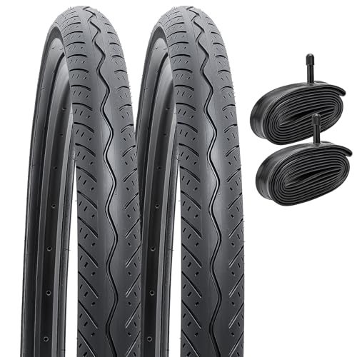 YunSCM 2本セット,26 2.0 タイヤ,26x2.0 54-559 自転車タイヤ + チューブ 米式バルブ32mm +タイヤレバー,適用 26インチ 2.0 マウンテンバイク、クロスバイク,Y-1173