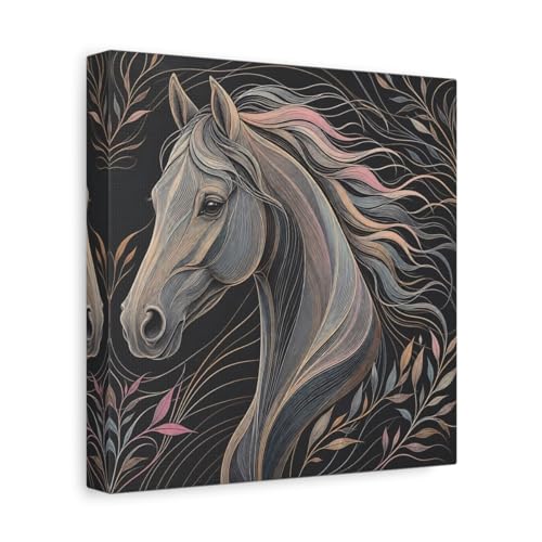 Cadre de cheval abstrait pastel créant une ambiance zen 25x25 cm