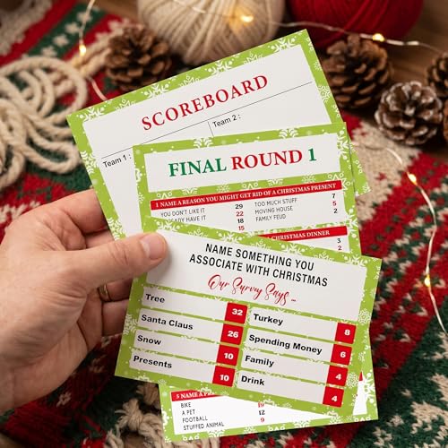60 Pcs Christmas Family Feud Juego Navideño de Preguntas miniatura 6