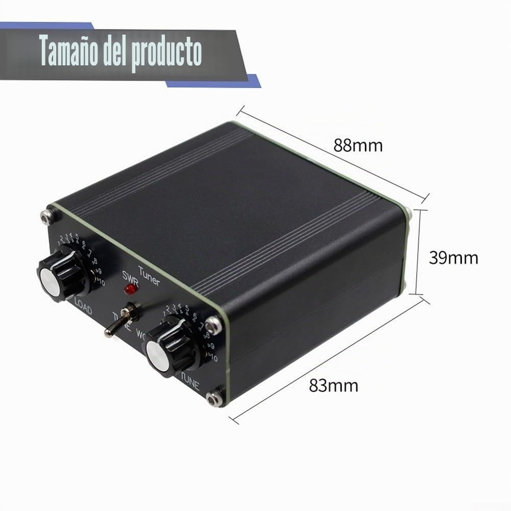 Sintonizador de antena manual Z-Match para radio HAM de 3 a 28 MHz, QRP 5 W sintonizador compacto con conector BNC y cables UHF, compatibilidad de línea de escalera de 40 a 10 m