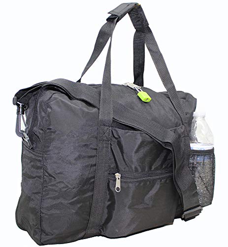 18” Personal item Under Seat Duffel for Airlines Spirit Frontier AA Southwest (Black)