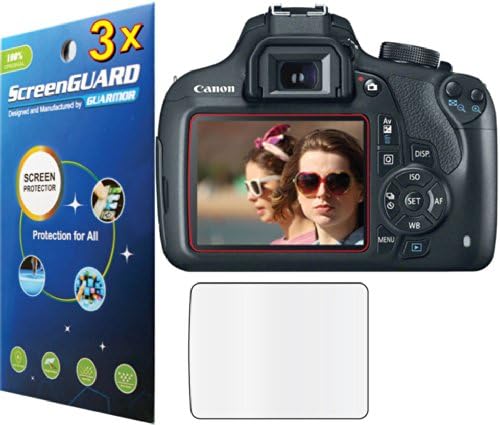 3pcs GUARMOR Premium Clear LCD Screen Protector Guard for Canon EOS Rebel T5 (EOS 1200D / EOS Kiss X70) Digital Camera