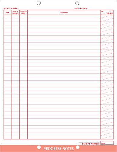 Doctor Stuff - Dentist Office Forms, Dental Progress Notes Form, Item 27003, 8-1/2