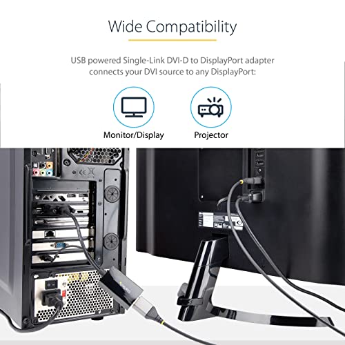StarTech. Adaptador DVI para DisplayPort - Alimentação USB - 1920 x 1200 - Conversor DVI para Displa