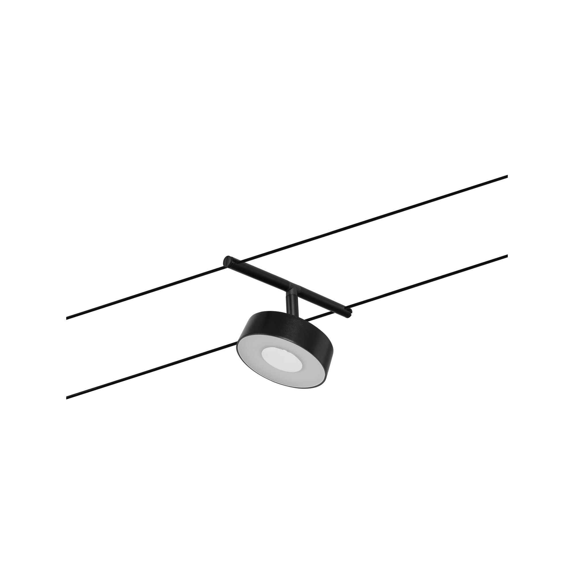 Paulmann 94479 Système de câbles LED Circle Kit de base 5 x 400 lm, 5 x 5 W blanc chaud inclus, noir mat, chrome, matière plastique, métal Système d'éclairage 3000 K