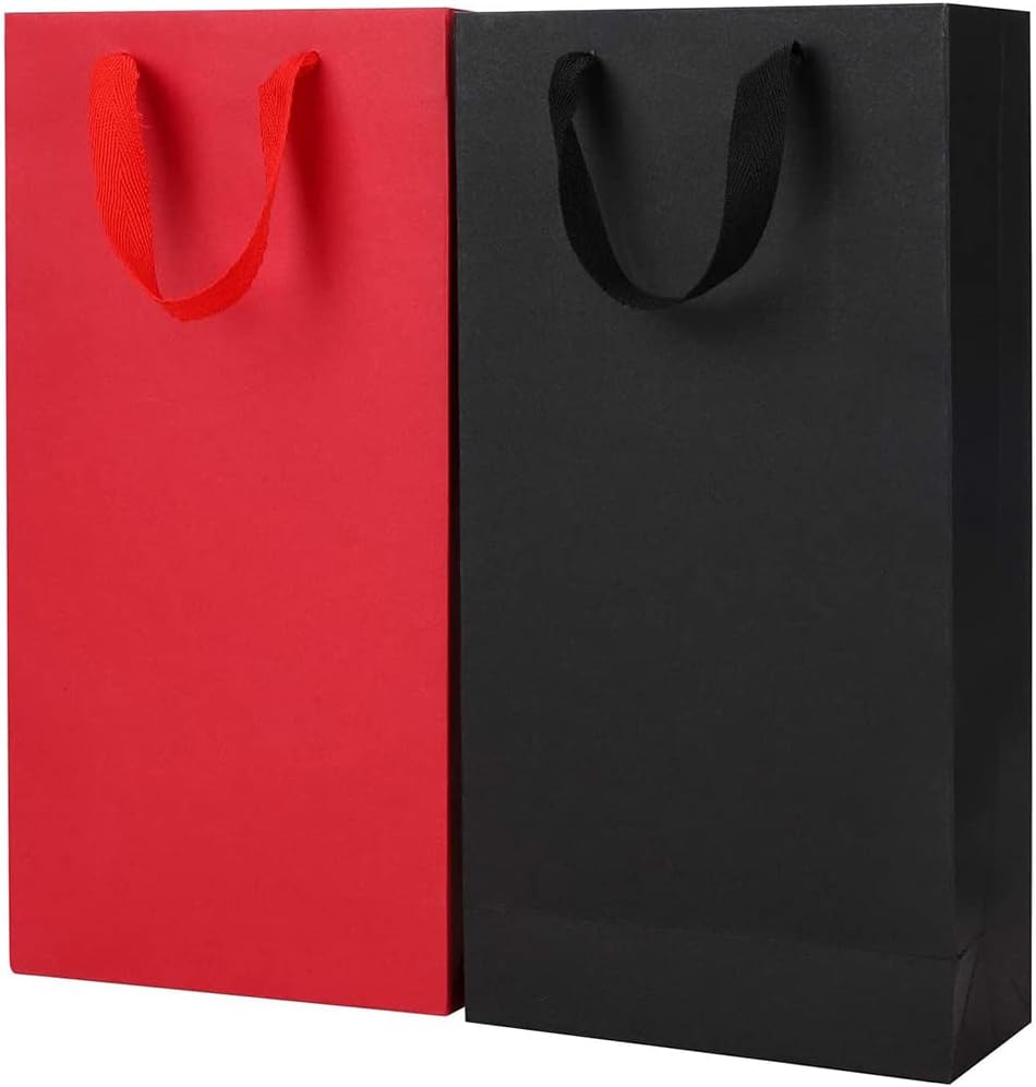 10 Pack Sturdy Bottle Gift Bags Wine Champagne Paper Gift Bags with Rope Handles Drink Gift Bags Carrier Single Bottle Holder Tote Bags for Party Birthday Wedding Anniversary Celebration - Image 4