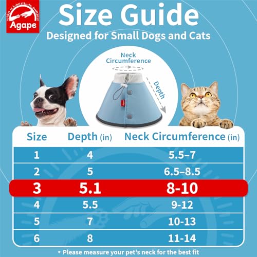 Image of Agape Soft Dog Cone for Small Dogs & Cats, Recovery Collar to Stop Licking | Comfy E-Collar Alternative for Puppies, Adjustable Cloth Cone After Surgery, Protective Neck Cone for Kittens, Washable