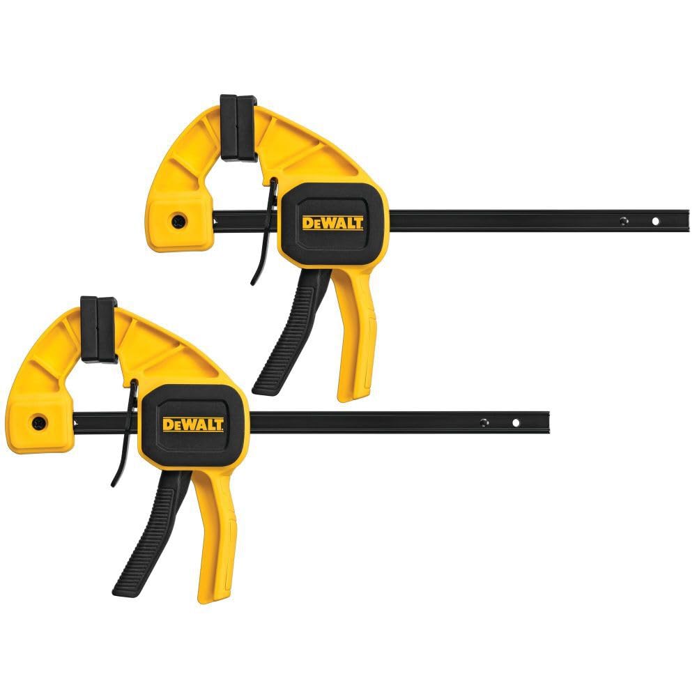 DeWalt DWHT83149 6" Tough Nylon Body One-Handed Medium Trigger Clamp, 2-Pack, Yellow