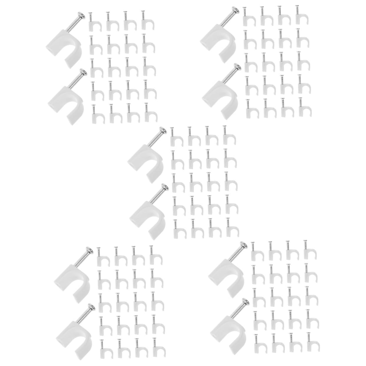 HOMSFOU 1500pièces Clips De Câbles Muraux Clips Éthernet Supports De Fil Installation Facile Avec Clous Organisation De Câbles Pour Bureau Et Maison