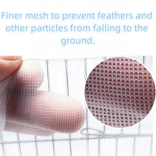 Image of Bird Cage Seed Catcher, Suitable for Ranging from 39 to 71 Inches, Stretchy Form Fitting Mesh Skirt Cover for Parrot Enclosures, Parakeet Cage, Bird Cage Accessories, Small Bird Cage