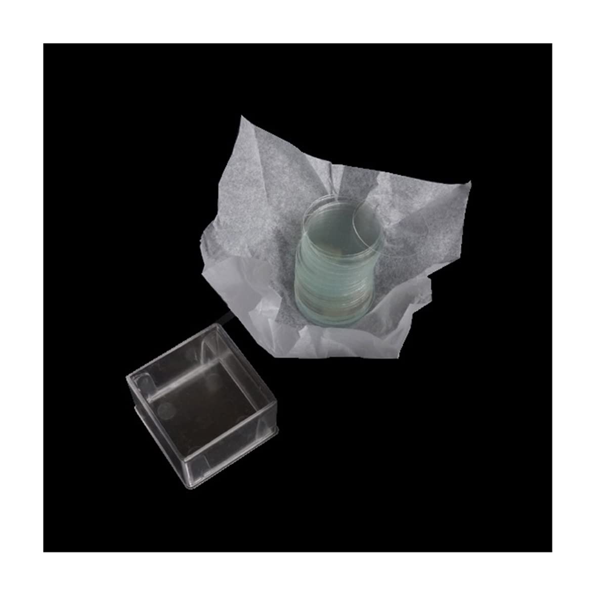10 0pcs 60 70 80 90 10 Cubierta de cristal de microscopio redonda grande de 0mm, preparación de portaobjetos de microscopio de muestra, vidrio de cubierta de diapositivas Accesorios para microscopios