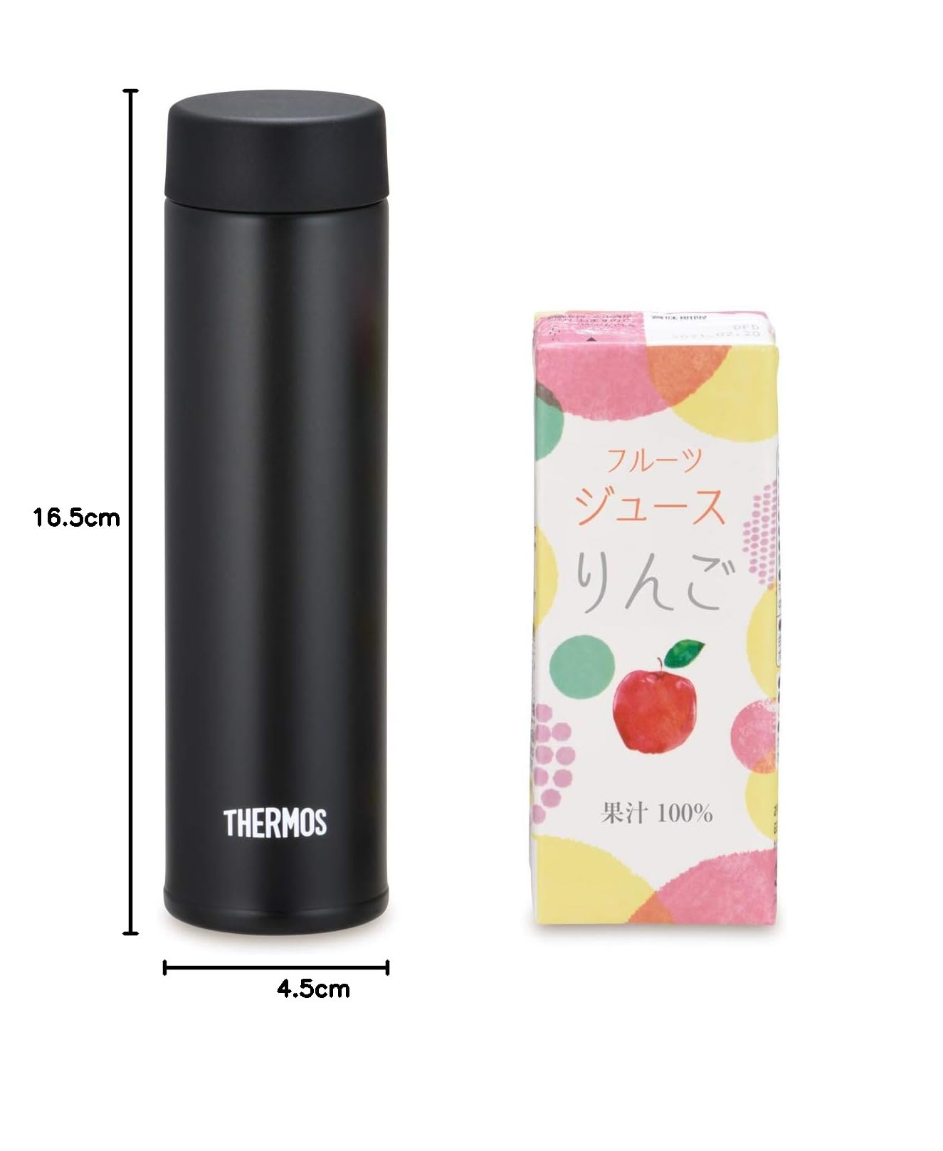 Thermos Wasserflasche, vakuumisolierter Taschenbecher, 180.4 ml, Schwarz JOJ-180 BK