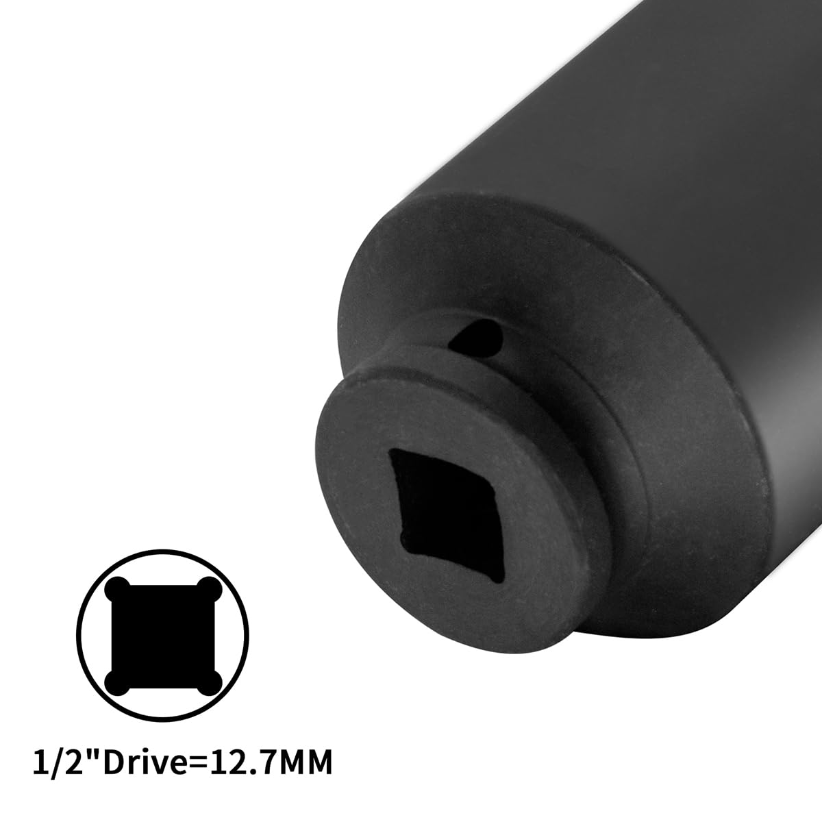 Hlipaty Impact Socket 41mm, 1/2" Square Drive 6 Point Cr-Mo Deep Socket, 78mm Length, Black - Image 2