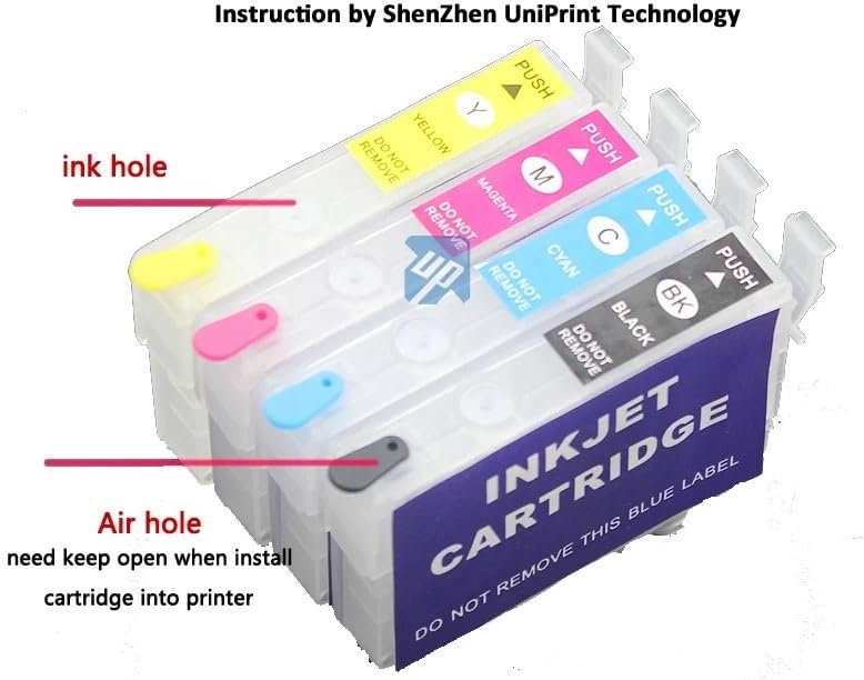 Miniatura 3 de Cartucho de tinta recargable de la versión 202XL 202 de los E.E.U.U. con el microprocesador desechable para la impresora XP-5100 WF-2860