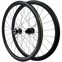 700C Bike Front and Rear Wheel,Circular Spoke Carbon Fiber Disc Brake for 23C-38C Tire 7/8/9/10/11/12 Speed Road Bike Wheel Set Color Black, Size 38mm